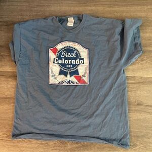 Gildan Blue Short Sleeve Tee with Graphic Design